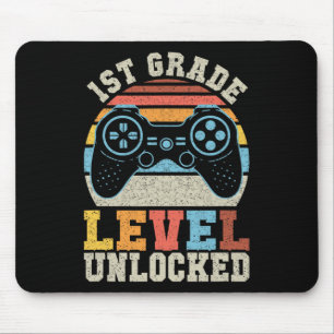 Grade Level Unlocked Gamer 1st Day Of School Boys  Mouse Pad