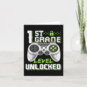 Grade Level Unlocked Gamer First Day Of School Boy Card
