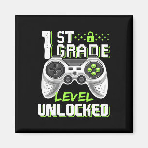 Grade Level Unlocked Gamer First Day Of School Boy Magnet