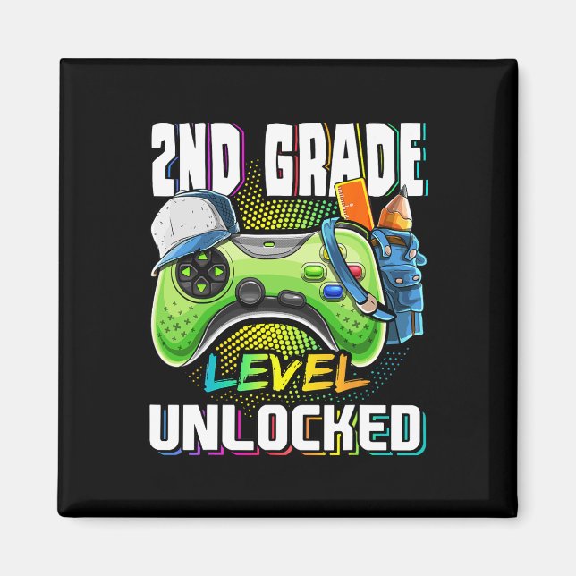 Grade Level Unlocked Video Game Back To School Boy Magnet (Front)