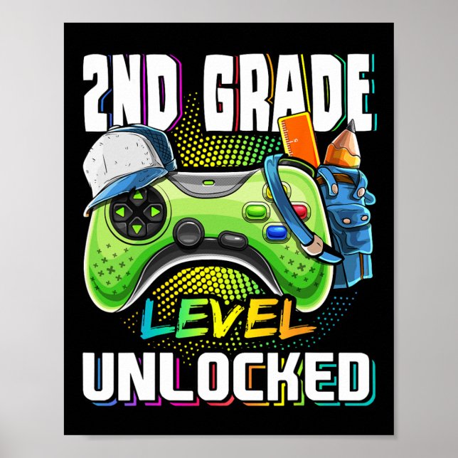 Grade Level Unlocked Video Game Back To School Boy Poster (Front)