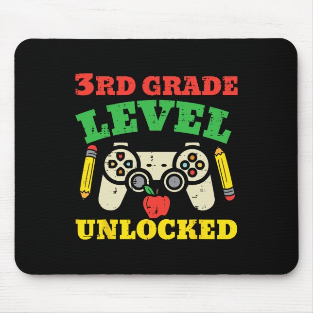 Grade Level Unlocked Video Game First Day Of Schoo Mouse Pad (Front)