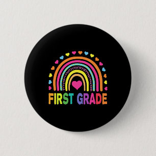 Grade Rainbow Girls Boys Teacher Team 1st Grade Sq 6 Cm Round Badge