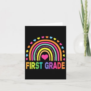 Grade Rainbow Girls Boys Teacher Team 1st Grade Sq Card