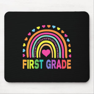 Grade Rainbow Girls Boys Teacher Team 1st Grade Sq Mouse Pad