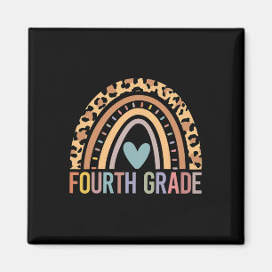 Grade Rainbow Girls Boys Teacher Team 4th Grade Sq Magnet