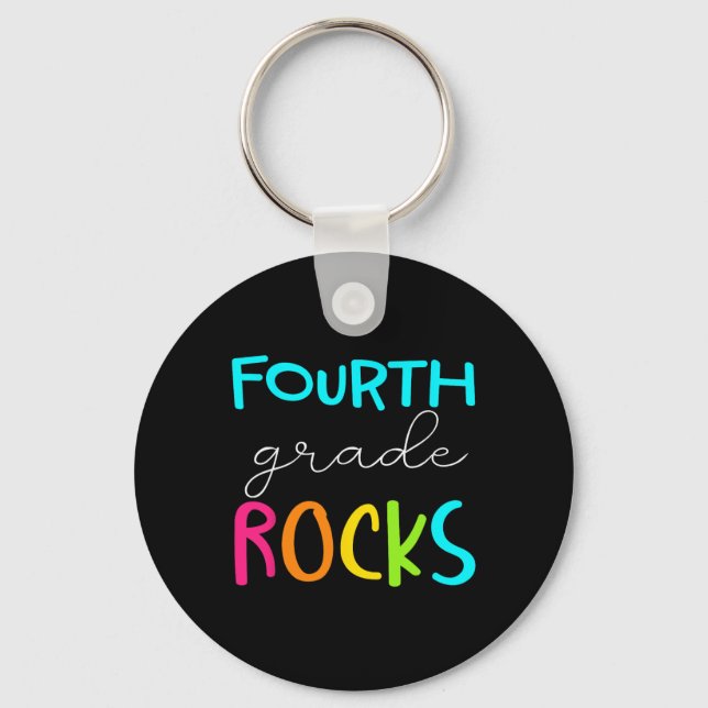 Grade Rocks Team 4th Grade Teacher  Key Ring (Front)