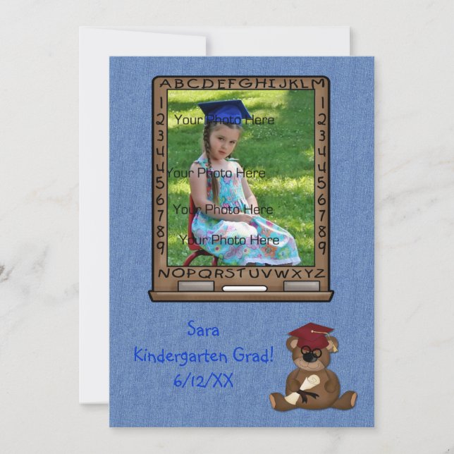 Grade School Graduation Bear Announcement (Front)