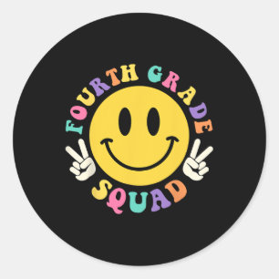 Grade Squad Back To School 4th Grade Teacher Kids Classic Round Sticker