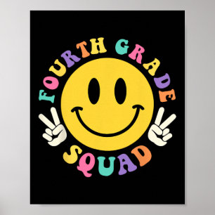 Grade Squad Back To School 4th Grade Teacher Kids Poster