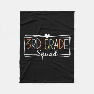 Grade Squad Teachers Kids 3rd Grade Back To School Fleece Blanket