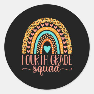 Grade Squad Team 4th Grade Teacher Back To School Classic Round Sticker