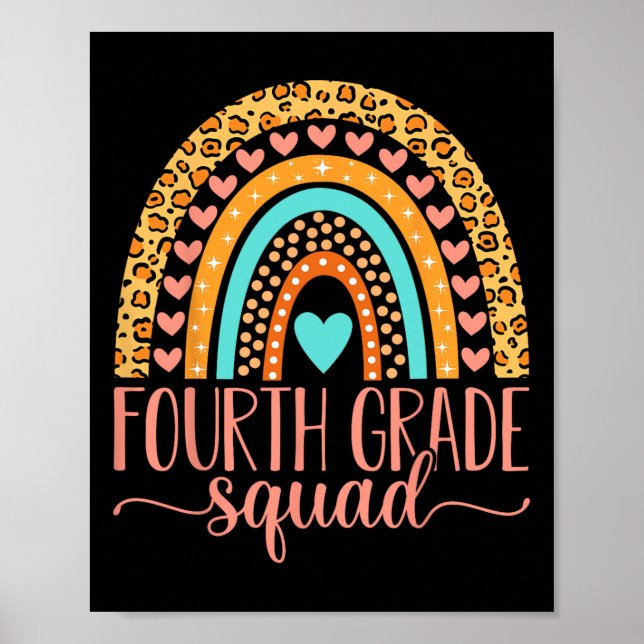 Grade Squad Team 4th Grade Teacher Back To School  Poster (Front)