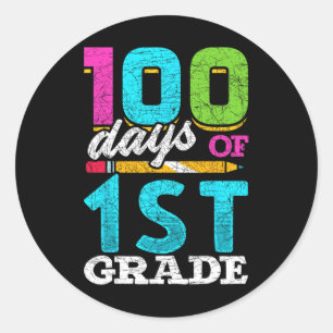 Grade Student 100th Day Gift 100 Days Of School  Classic Round Sticker