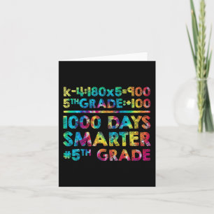 Grade Teacher 1000 Days Smarter 100 Days Of School Card