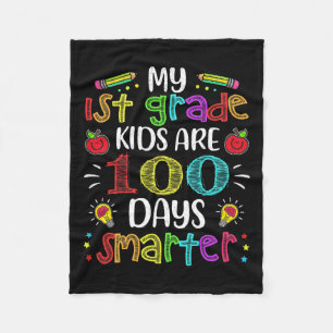 Grade Teacher 100 Days Smarter 100th Day Of School Fleece Blanket