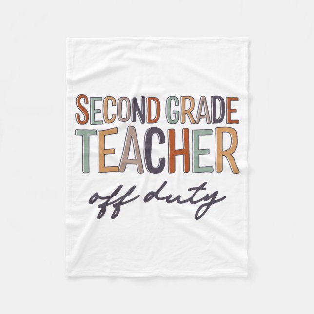 Grade Teacher Off Duty Last Day Of School  Fleece Blanket (Front)