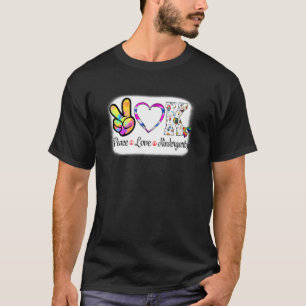 Grade Teacher Peace Love Kindergarten Team Kinder  T-Shirt