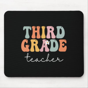 Grade Teacher Retro Groovy Vintage First Day Of Sc Mouse Pad