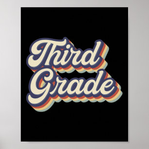 Grade Teacher Retro Vintage 3rd Grade Teacher Team Poster