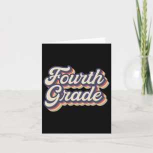 Grade Teacher Retro Vintage 4th Grade Teacher Team Card