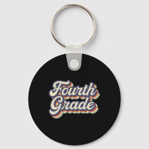 Grade Teacher Retro Vintage 4th Grade Teacher Team Key Ring