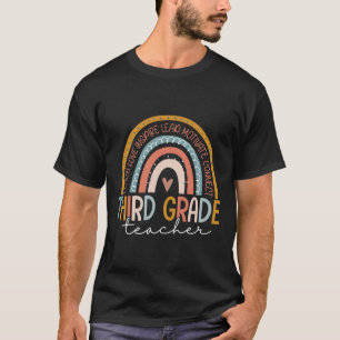 Grade Teacher Teach Love Inspire Boho Rainbow T-Shirt