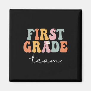 Grade Team Retro Groovy Vintage First Day Of Schoo Magnet