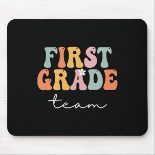 Grade Team Retro Groovy Vintage First Day Of Schoo Mouse Pad