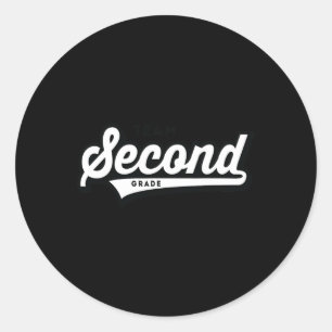 Grade Team School Teacher Second Baseball-style Sh Classic Round Sticker