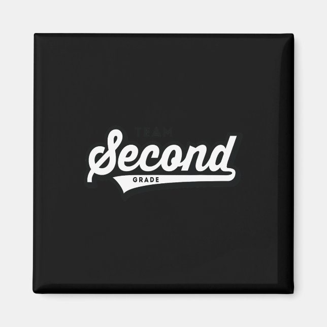 Grade Team School Teacher Second Baseball-style Sh Magnet (Front)