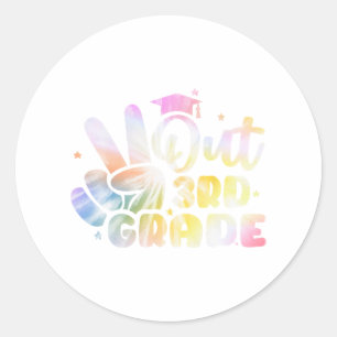 Grade Tie Dye Graduation Last Day Of School Third  Classic Round Sticker
