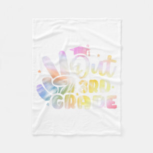 Grade Tie Dye Graduation Last Day Of School Third Fleece Blanket