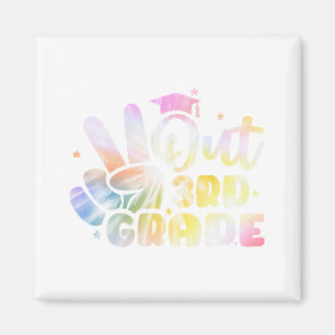 Grade Tie Dye Graduation Last Day Of School Third Magnet