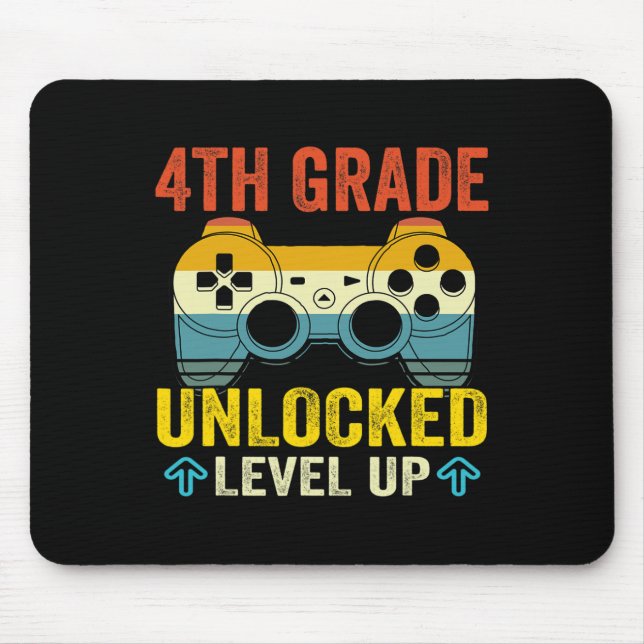 Grade Unlocked Level Up Video Game Back To School  Mouse Pad (Front)