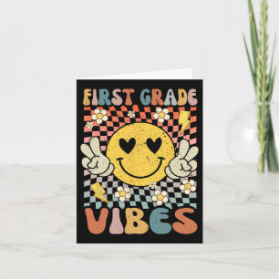 Grade Vibes 1st Grade Retro Teacher 1st Day Of Sch Card