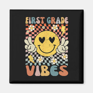 Grade Vibes 1st Grade Retro Teacher 1st Day Of Sch Magnet