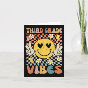 Grade Vibes 3rd Grade Retro Teacher 1st Day Of Sch Card