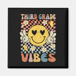 Grade Vibes 3rd Grade Retro Teacher 1st Day Of Sch Magnet