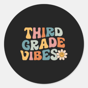 Grade Vibes - 3rd Grade Team Retro 1st Day Of Scho Classic Round Sticker