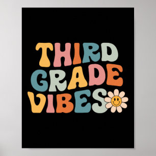Grade Vibes - 3rd Grade Team Retro 1st Day Of Scho Poster