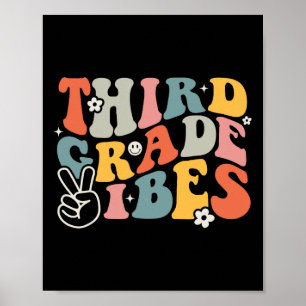 Grade Vibes - 3rd Grade Team Retro 1st Day Of Scho Poster