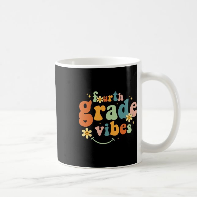 Grade Vibes 4th Grade Team Retro 1st Day Of School Coffee Mug (Right)