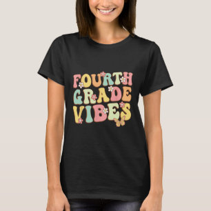 Grade Vibes Hello Team 4th Grade Teacher Kids Retr T-Shirt