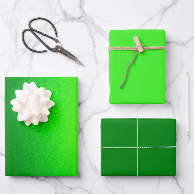 Gradent Green Design Wrapping Paper Sheet (Front)