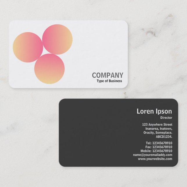 Gradient 3 Circles v3 02 Business Card (Front/Back)