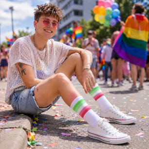 Gradient Abrosexual Pride Flag Socks