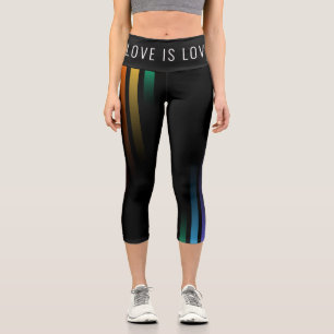 Gradient Abstract Rainbow Pattern Pride Capri Leggings