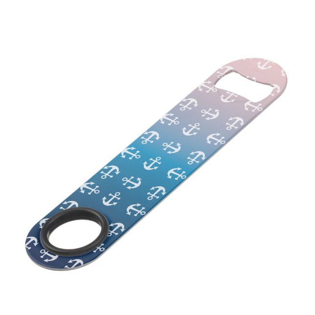 Gradient aqua red | white anchor (Front Angled)