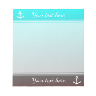 Gradient aqua red | white anchor notepad
